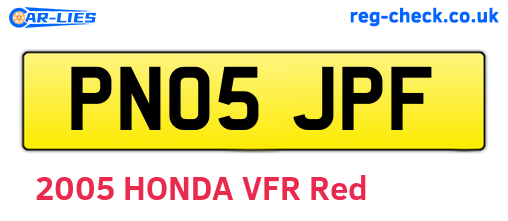 PN05JPF are the vehicle registration plates.