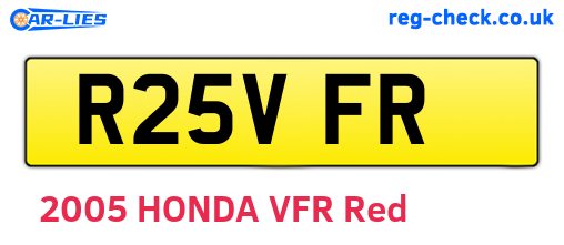 R25VFR are the vehicle registration plates.