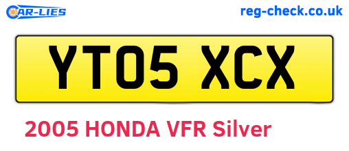YT05XCX are the vehicle registration plates.