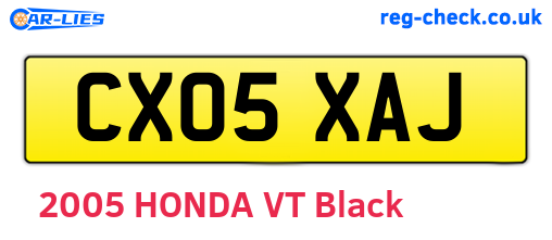 CX05XAJ are the vehicle registration plates.