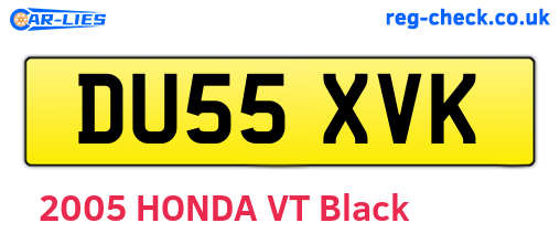 DU55XVK are the vehicle registration plates.