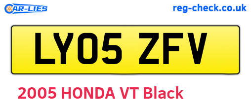 LY05ZFV are the vehicle registration plates.