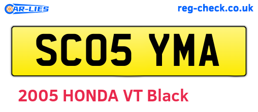SC05YMA are the vehicle registration plates.
