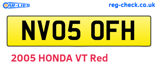 NV05OFH are the vehicle registration plates.