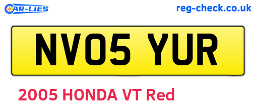 NV05YUR are the vehicle registration plates.
