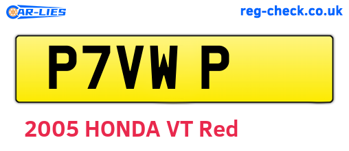 P7VWP are the vehicle registration plates.