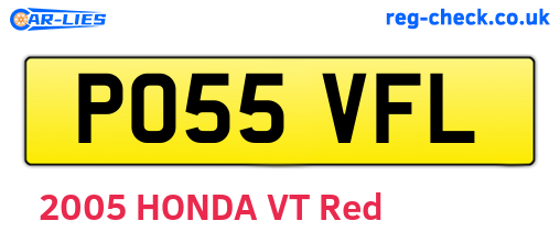 PO55VFL are the vehicle registration plates.