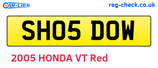 SH05DOW are the vehicle registration plates.