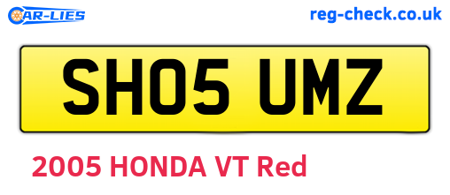 SH05UMZ are the vehicle registration plates.