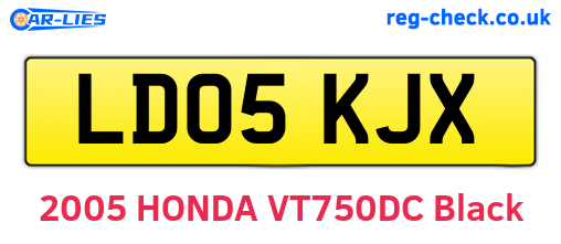 LD05KJX are the vehicle registration plates.