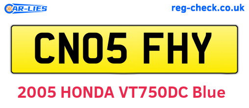 CN05FHY are the vehicle registration plates.