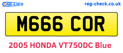 M666COR are the vehicle registration plates.