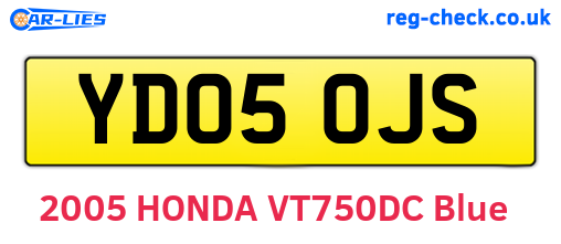 YD05OJS are the vehicle registration plates.