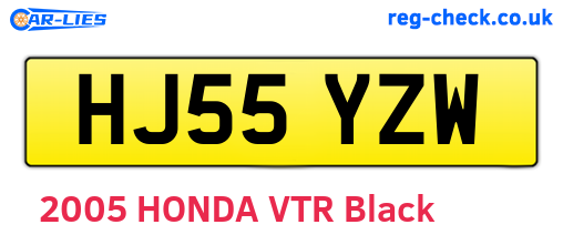 HJ55YZW are the vehicle registration plates.