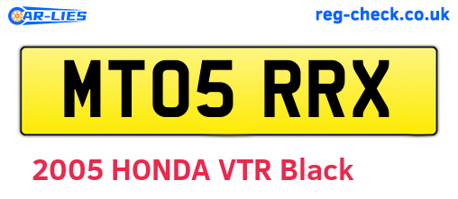 MT05RRX are the vehicle registration plates.