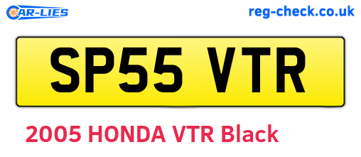 SP55VTR are the vehicle registration plates.