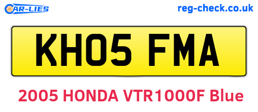KH05FMA are the vehicle registration plates.