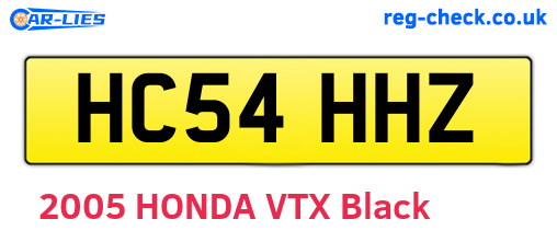 HC54HHZ are the vehicle registration plates.