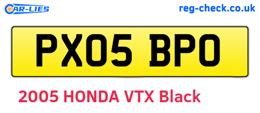 PX05BPO are the vehicle registration plates.