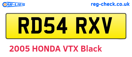RD54RXV are the vehicle registration plates.