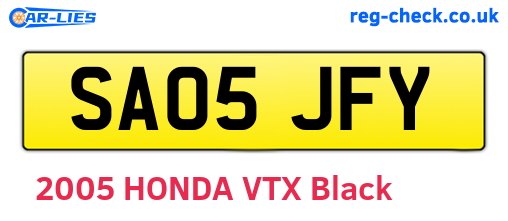 SA05JFY are the vehicle registration plates.