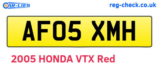 AF05XMH are the vehicle registration plates.