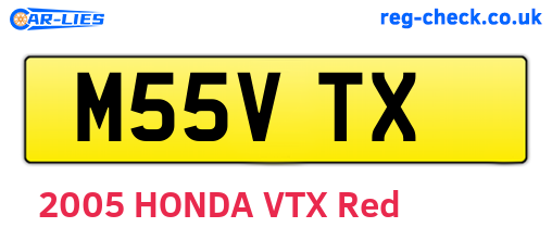 M55VTX are the vehicle registration plates.