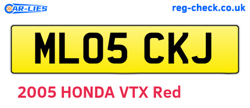 ML05CKJ are the vehicle registration plates.