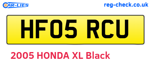 HF05RCU are the vehicle registration plates.