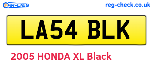 LA54BLK are the vehicle registration plates.