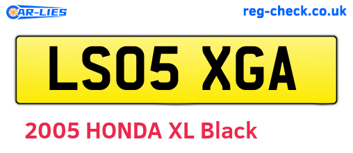 LS05XGA are the vehicle registration plates.