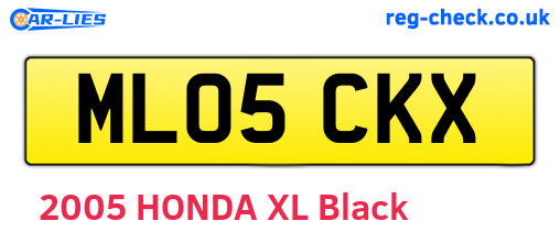 ML05CKX are the vehicle registration plates.