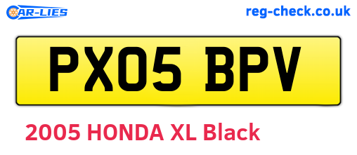 PX05BPV are the vehicle registration plates.