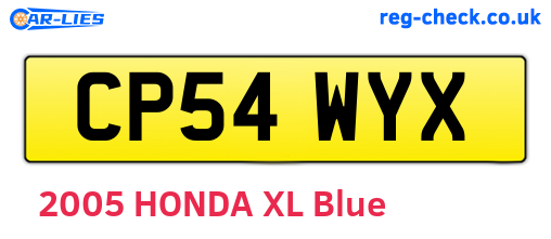 CP54WYX are the vehicle registration plates.