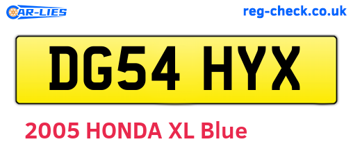 DG54HYX are the vehicle registration plates.