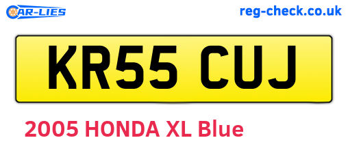 KR55CUJ are the vehicle registration plates.