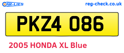 PKZ4086 are the vehicle registration plates.