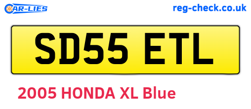 SD55ETL are the vehicle registration plates.