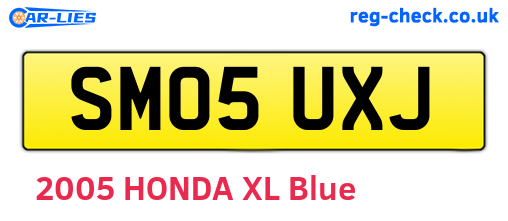 SM05UXJ are the vehicle registration plates.