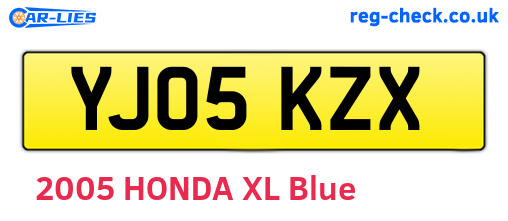 YJ05KZX are the vehicle registration plates.