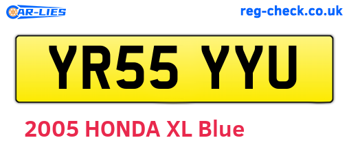 YR55YYU are the vehicle registration plates.