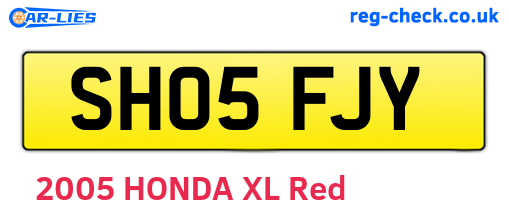 SH05FJY are the vehicle registration plates.
