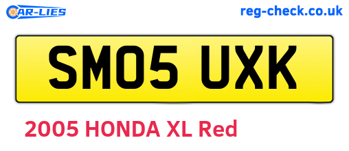 SM05UXK are the vehicle registration plates.
