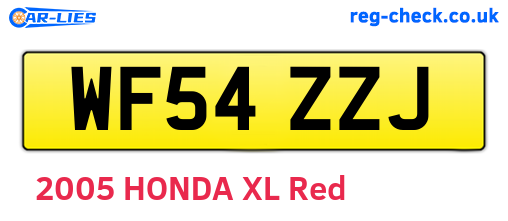 WF54ZZJ are the vehicle registration plates.