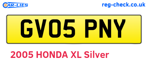 GV05PNY are the vehicle registration plates.