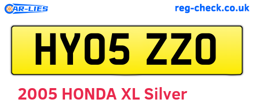 HY05ZZO are the vehicle registration plates.