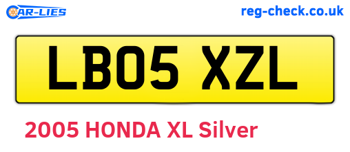 LB05XZL are the vehicle registration plates.