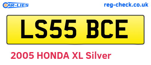 LS55BCE are the vehicle registration plates.
