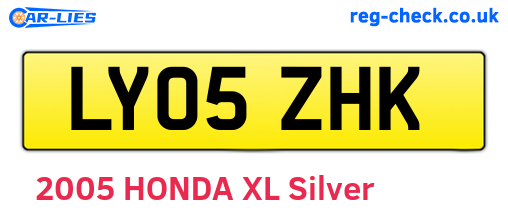 LY05ZHK are the vehicle registration plates.