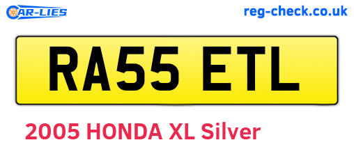 RA55ETL are the vehicle registration plates.